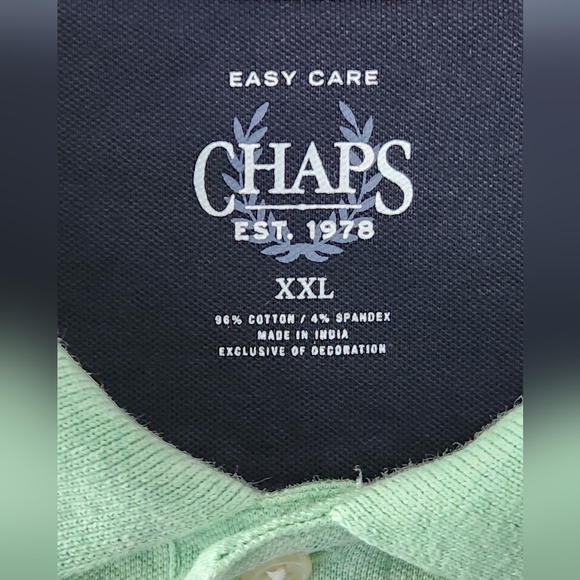 CHAPS Men's Top Golf Polo Short Short Sleeve Mint Green XXL EUC - Picture 4 of 16